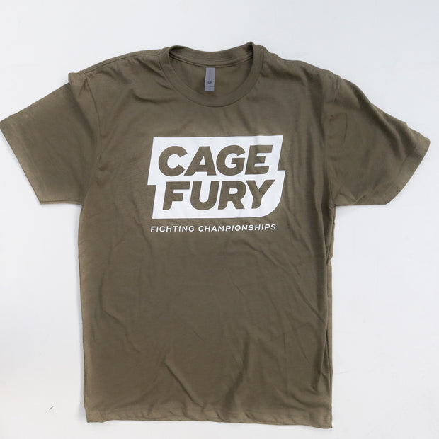 Cage Fury Unisex Tee (Military Green with White Logo)