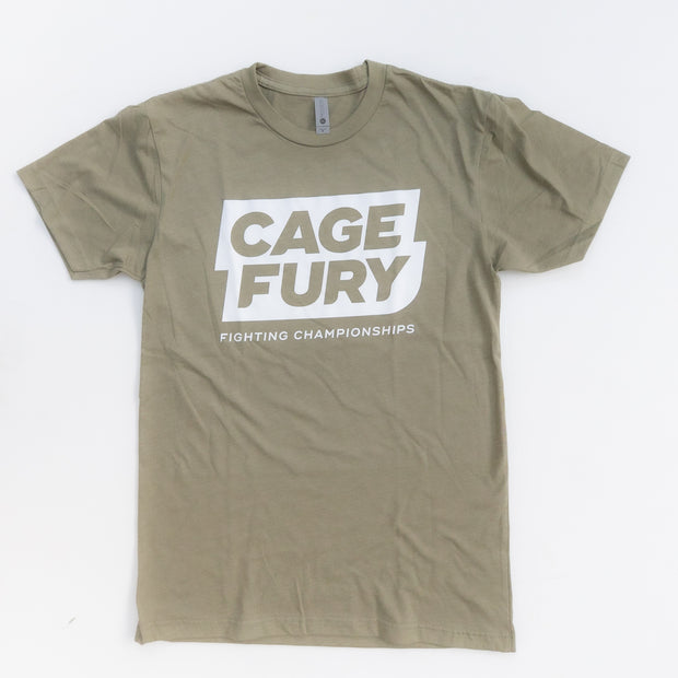 Cage Fury Unisex Tee (Light Olive with White Logo)